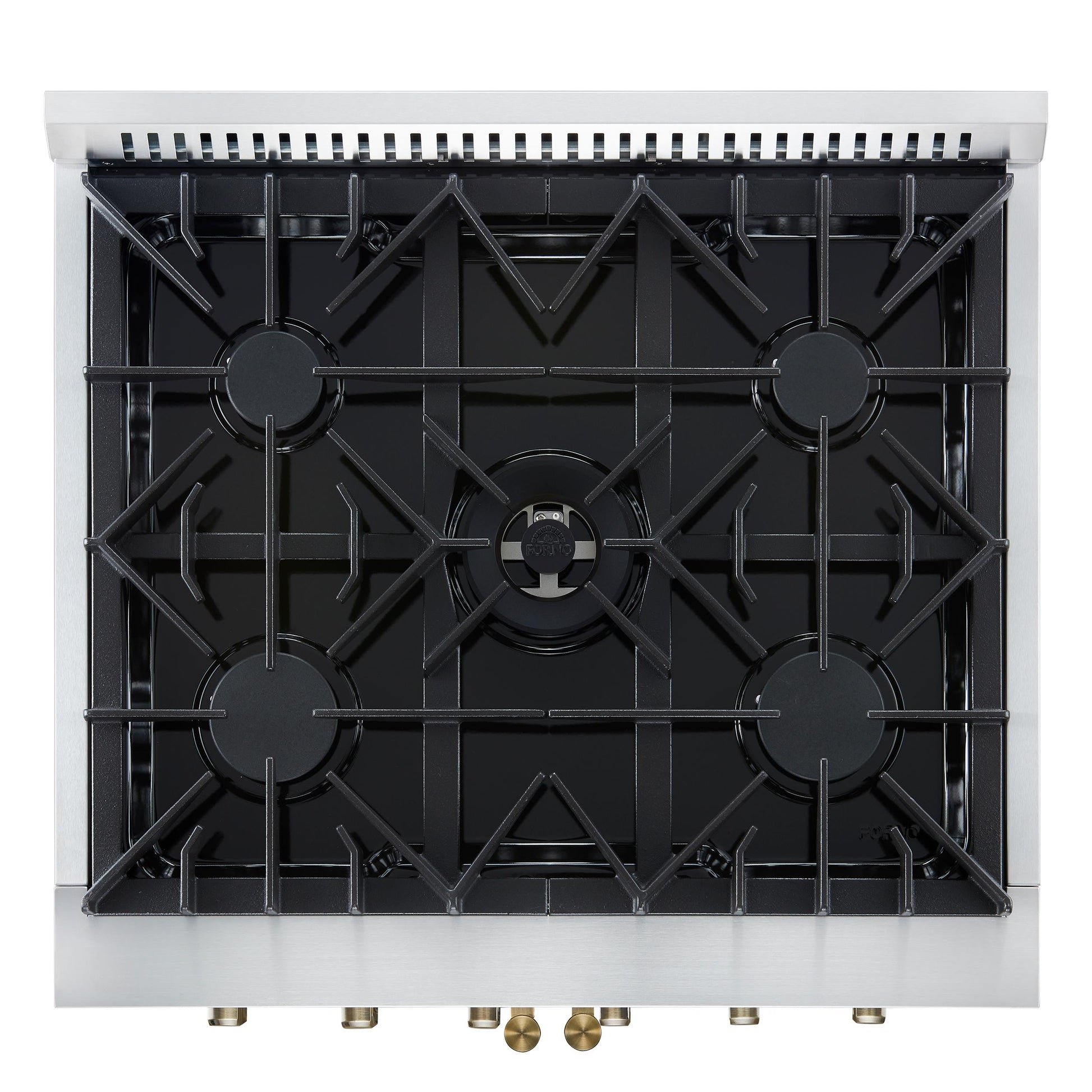 Forno FFSGS644430WHT Forno Galiano 30-Inch French Door Gas Rangenwhite With Antique Brass Design, 5 Burners,N68,000 Btu, 4.32 Cu.Ft. Convection Oven