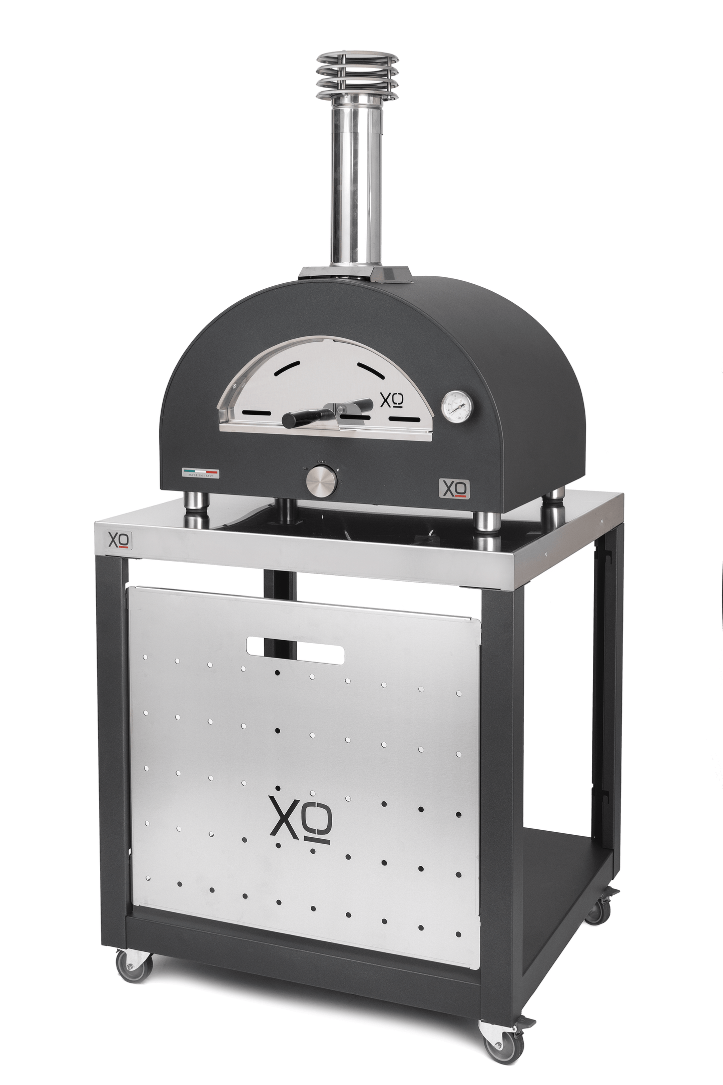 Xo Appliance XOPIZZA1HCAN Countertop Hybrid Gas & Wood Oven In Black