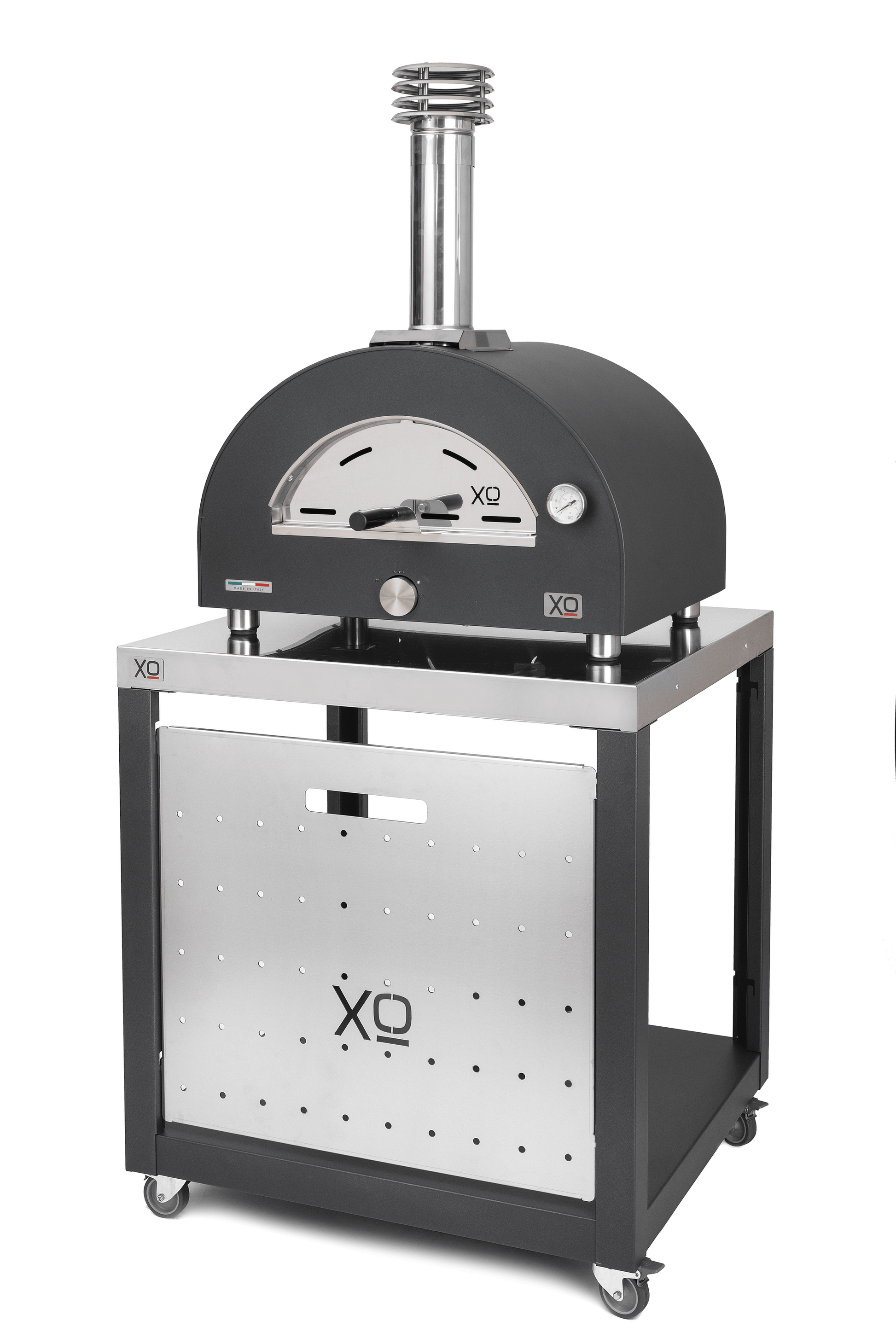 Xo Appliance XOPIZZA1HCAN Countertop Hybrid Gas & Wood Oven In Black