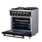Forno FFSGS623930BLK Forno Massimo 30-Inch Black Freestanding Gas Range, 5 Burners, True Convection Oven