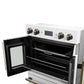Forno FBOEL134030WHT Forno Asti 30-Inch Double Electric Wall Oven With Upper French Doors In White & Antique Brass, 7.36 Cu. Ft. Dual True Convection, 7,200W, Air Fry, Sous Vide, Self-Clean