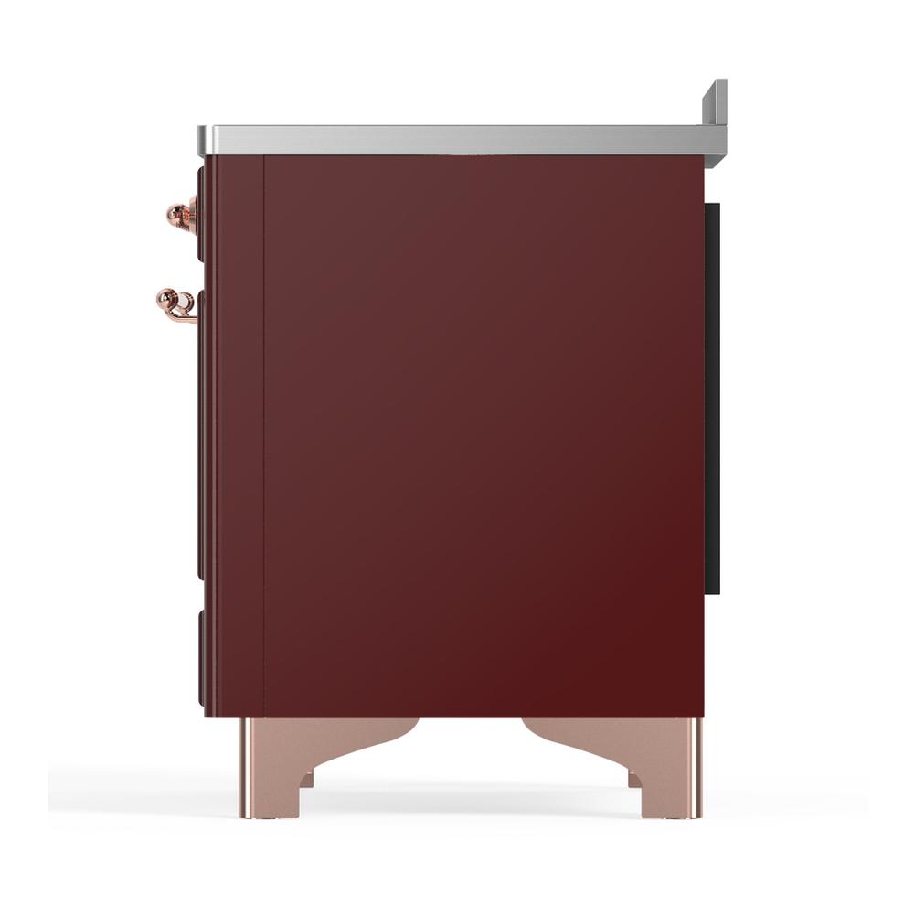 Ilve UMIB48QNR3BUP Ilve Umib48Qnr3Bup Majestic Iii 48 Inch Induction Range With 6 Elements, 5.02 Cu. Ft. Total Oven Capacity (Solid Door, Burgundy, Copper)