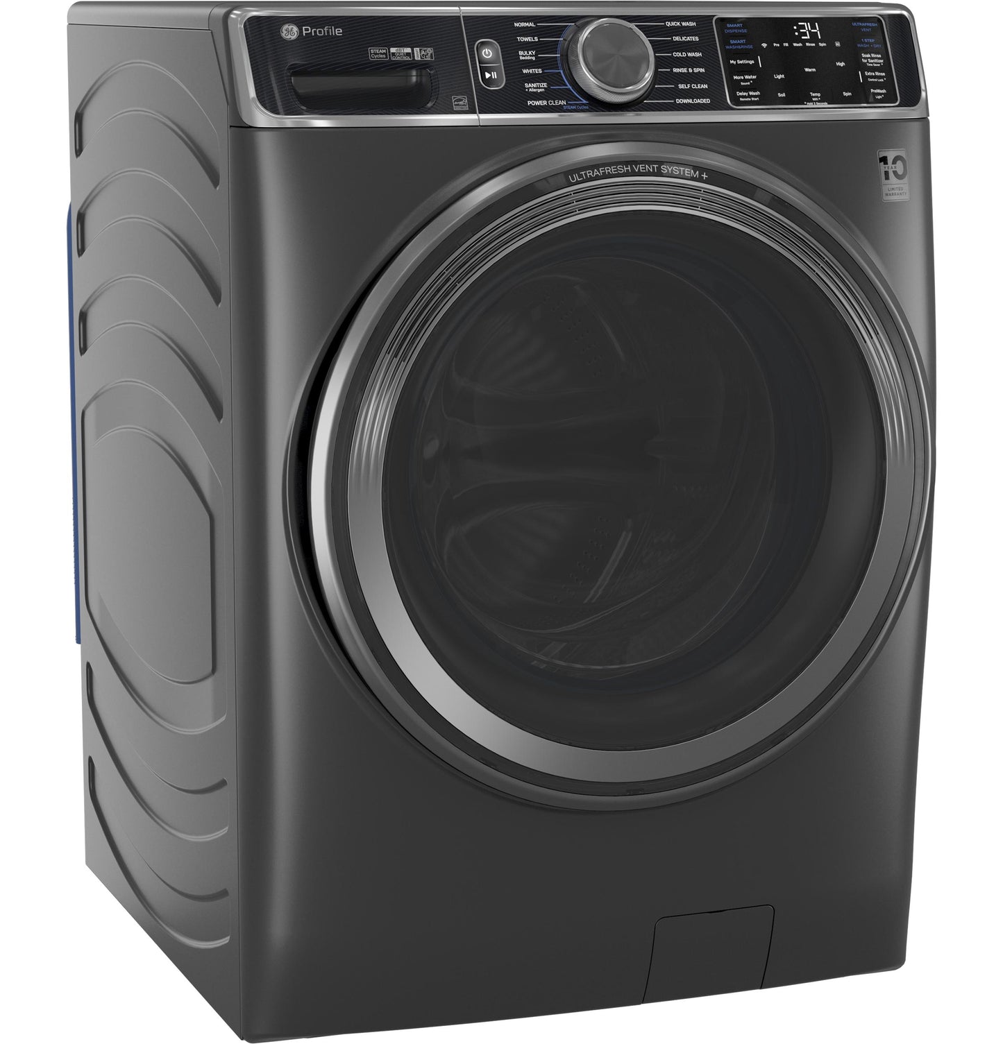 Ge Appliances PFW955SPWDS Ge Profile&#8482; 5.5 Cu. Ft. Capacity Smart Front Load Energy Star® Steam Washer With Ultrafresh Vent System+ And Smart Wash & Smart Rinse
