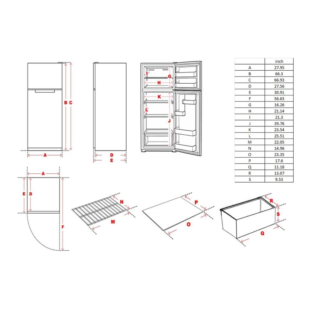 Verona VEFTF2817RSL Verona Veftf2817Rsl 28 Inch Top Freezer Refrigerator With 17.6 Cu. Ft. Total Capacity, Reversible Doors, Recessed Handle, Energy Star (Stainless Steel Look)