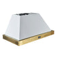 Forno FRHWM507848WHT Forno Vittorio 48-Inch Wall Mount Range Hood, White With Antique Brass Trim, 424 Cfm Airflow, Dishwasher-Safe Baffle Filters, Remote Control, 3-Speed Fan, Bright Led Lighting