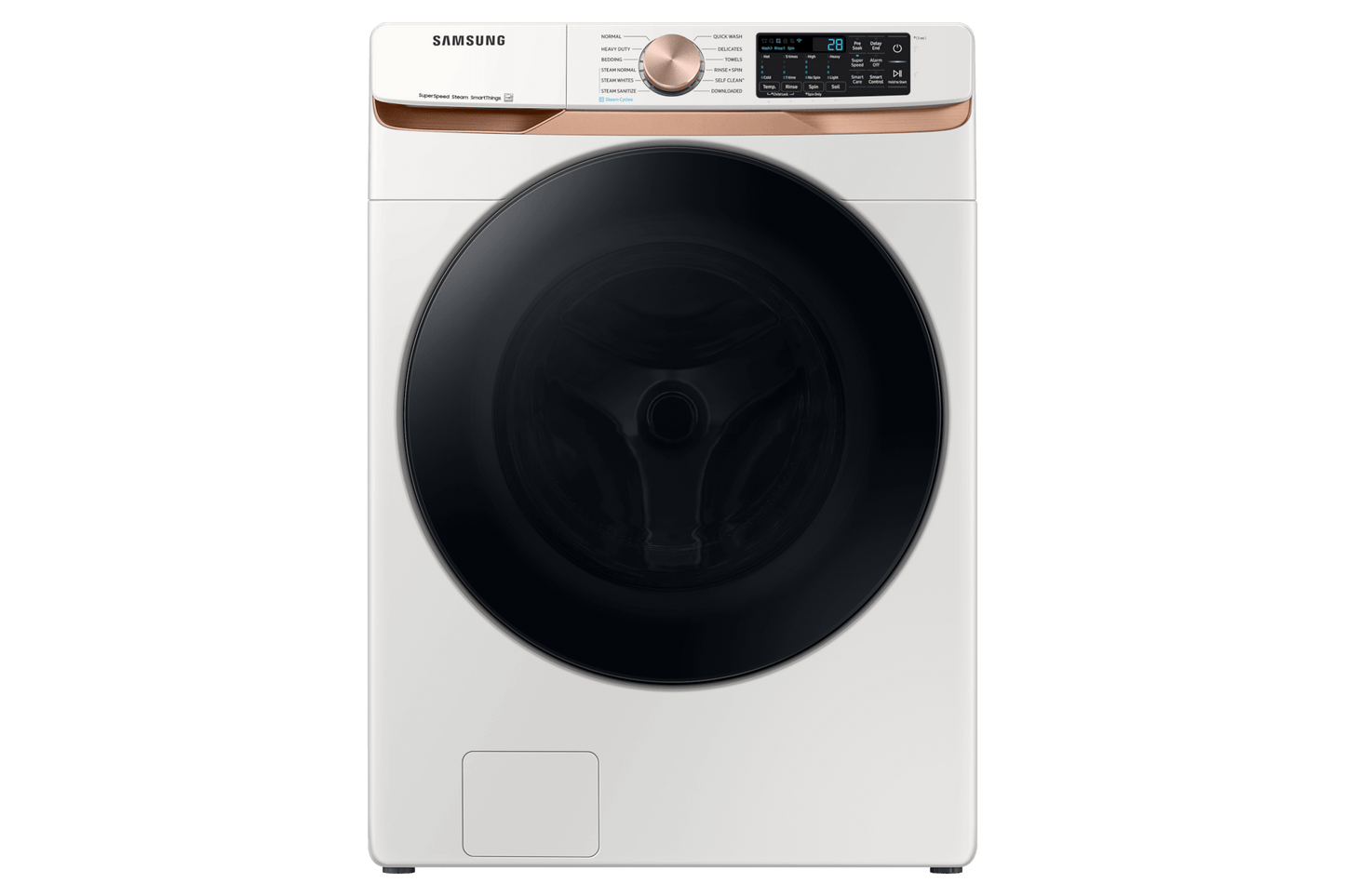 Samsung F1668783209249 Extra Large Capacity Smart Front Load Washer And Electric Dryer Set With Super Speed Wash, Steam Sanitize+, And Sensor Dry In Ivory