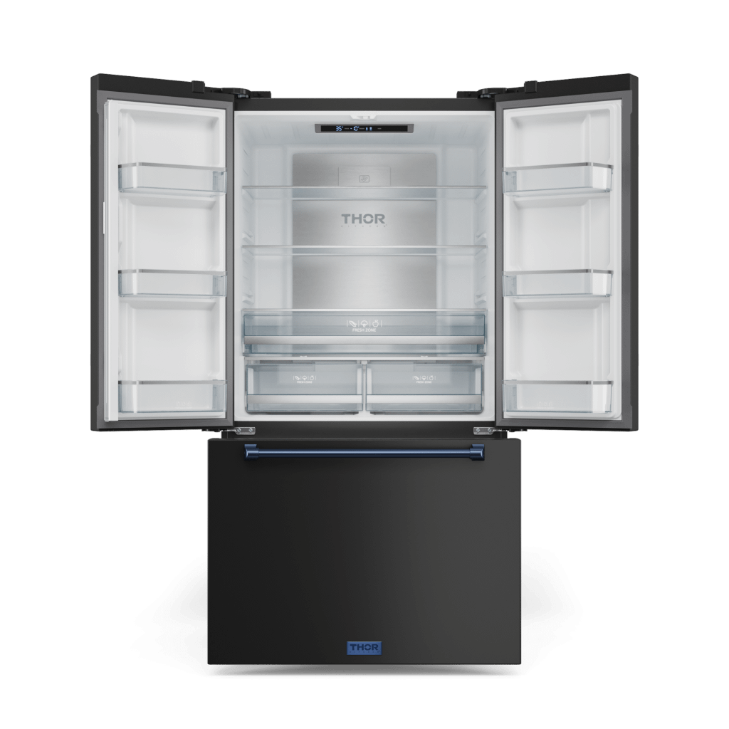 Thor Kitchen RF3621CTD00BLU 36 Inch 20.3 Cu Ft French Door Counter Depth Refrigerator With Ice Maker In Black/Navy Blue Gordon Ramsay Series - Rf3621Ctd00-Blu