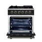 Forno FFSGS623930BLK Forno Massimo 30-Inch Black Freestanding Gas Range, 5 Burners, True Convection Oven