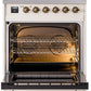 Ilve UPI304NMPAWB Nostalgie Ii 30 Inch Electric Freestanding Range In Antique White With Bronze Trim