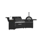 Forno FODKT2551BLK Forno All Aperto 87,600 Btu Outdoor Kitchen, 4 Burners, Infrared Burners, Side Burner, Black Sintered Stone Countertops, Gas Pizza Oven, Sink Module, Bar & Beverage Center