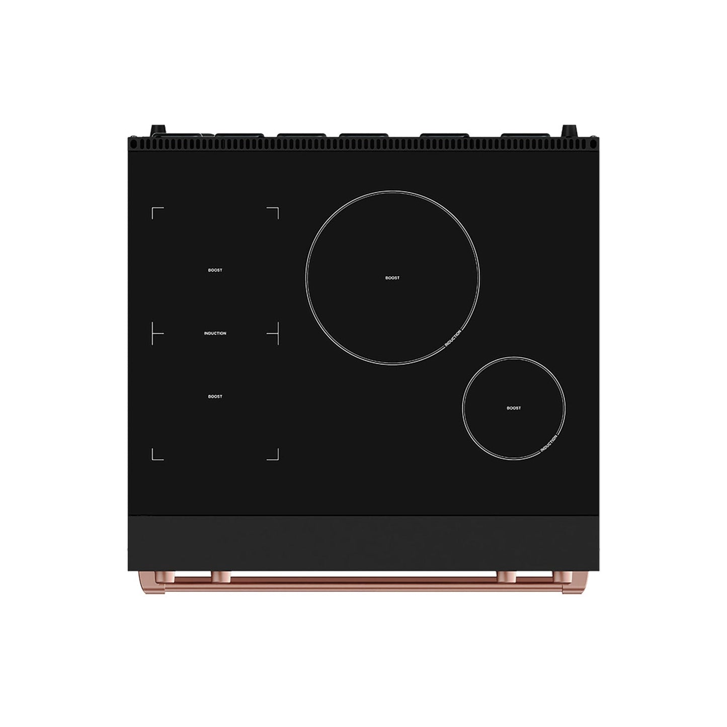 Thor Kitchen RSI30BRSG 30 Inch Professional Induction Range With Tilt Panel Touch Control In Black And Rose Gold Gordon Ramsay Series