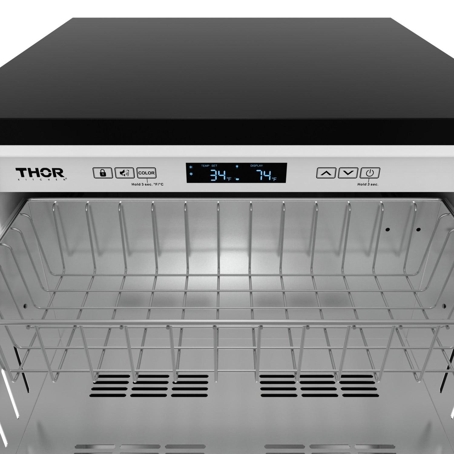 Thor Kitchen RF24U 24 Inch Undercounter Built-In Or Freestanding Drawer Refrigerator - Stainless Steel Gordon Ramsay Series