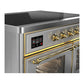 Ilve UMDIB40NR3SSG Ilve Umdib40Nr3Ssg Majestic Iii 40 Inch Induction Range With 6 Elements, 3.82 Cu. Ft. Total Oven Capacity (Triple Glass Door, Stainless Steel, Brass)