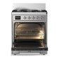 Ilve UM30NR3SSCLP Ilve Um30Nr3Ssclp Majestic Iii 30 Inch Dual Fuel Range With 5 Black Brass Burners, Dual Function Burner Up To 25,000 Btu (Liquid Propane, Triple Glass Door, Stainless Steel, Chrome)