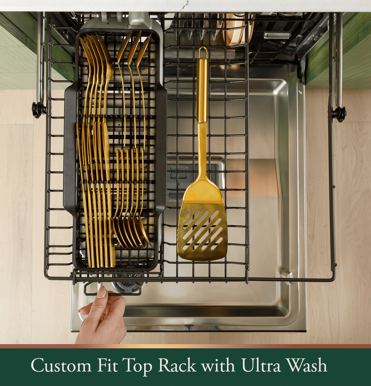 Cafe CDP888M5VS5 Café&#8482; Customfit Energy Star Stainless Interior Smart Dishwasher With Ultra Wash Top Rack And Dual Convection Ultra Dry, Led Lights, 39 Dba In Platinum Glass