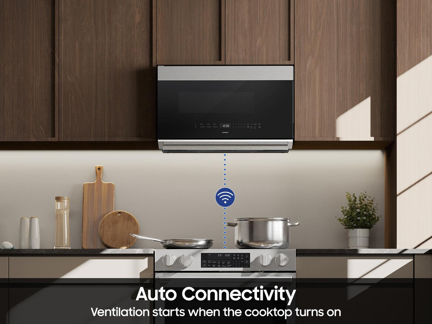 Samsung ME80H2160R Bespoke Over-The-Range Microwave Dualvent Technology Auto Connectivity 500 Cfm