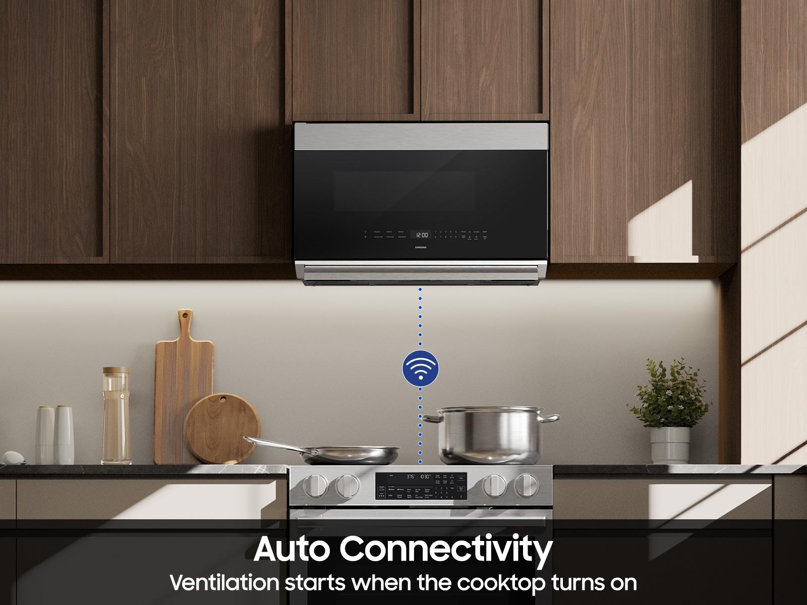 Samsung ME80H2160R Bespoke Over-The-Range Microwave Dualvent Technology Auto Connectivity 500 Cfm