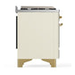 Ilve UM48FSNR3AWG Ilve Um48Fsnr3Awg Majestic Iii 48 Inch Dual Fuel Range With 5 Black Brass Burners, Griddle And French Top, Dual Function Burner Up To 25,000 Btu (Natural Gas, Triple Glass Door, Antique White, Brass)
