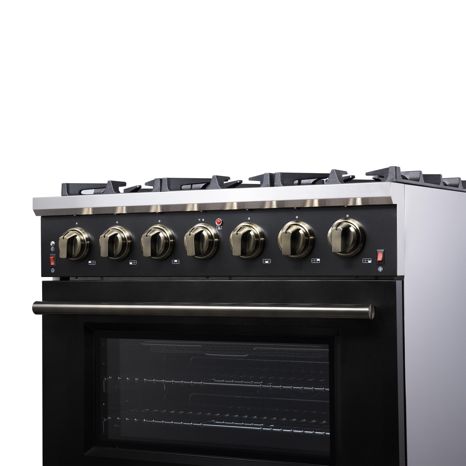 Forno FFSGS623936BLK Forno Massimo 36-Inch Black Freestanding Gas Range, 6 Sealed Burners, Convection Oven, Energy Efficient