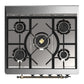 Ilve UM30NR3SSB Ilve Um30Nr3Ssb Majestic Iii 30 Inch Dual Fuel Range With 5 Black Brass Burners, Dual Function Burner Up To 25,000 Btu (Natural Gas, Triple Glass Door, Stainless Steel, Burnished)