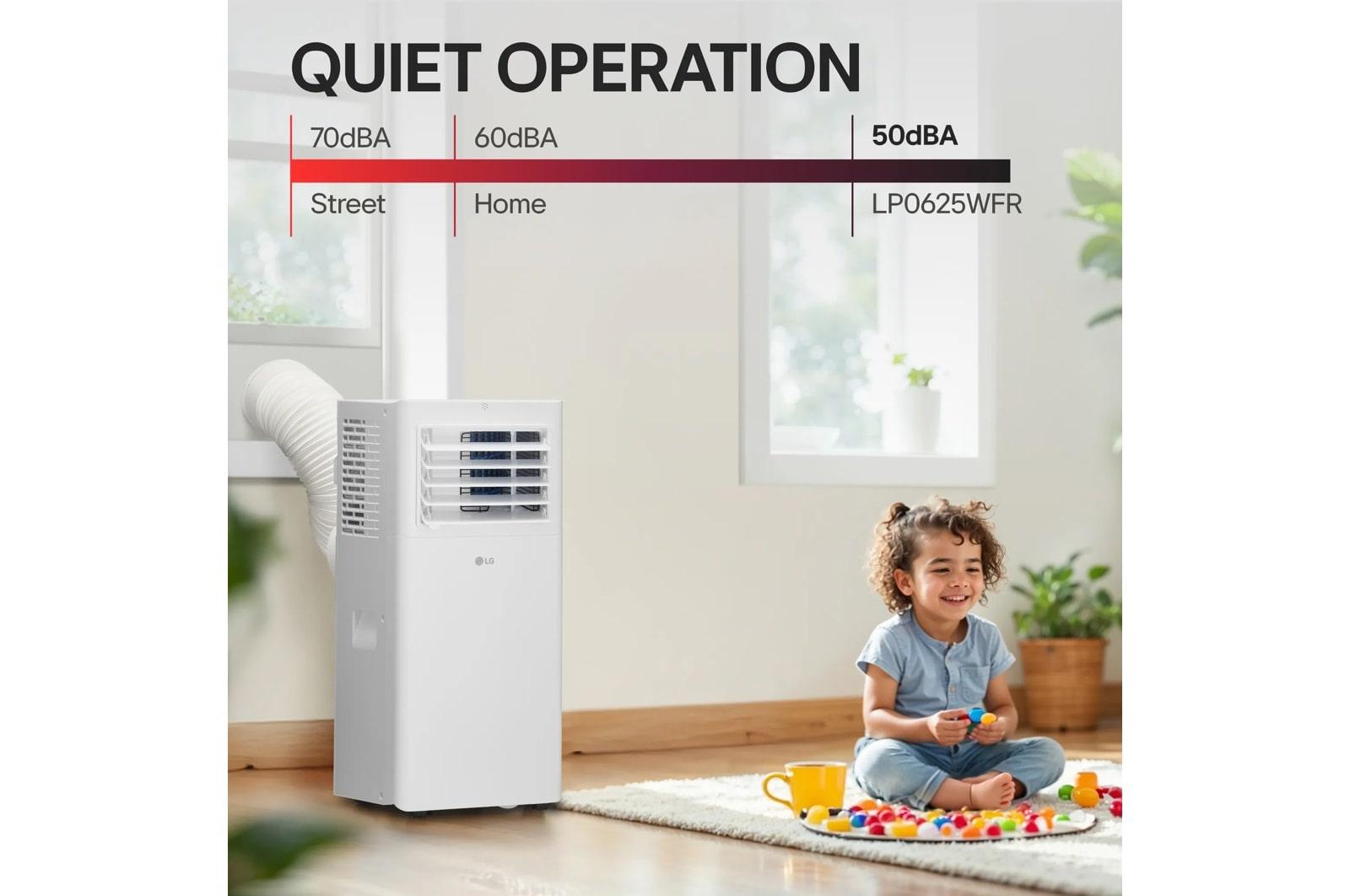 Lg LP0625WFR 6,000 Btu (Sacc) / 10,000 Btu (Ashrae) Portable Air Conditioner, 250 Sq. Ft