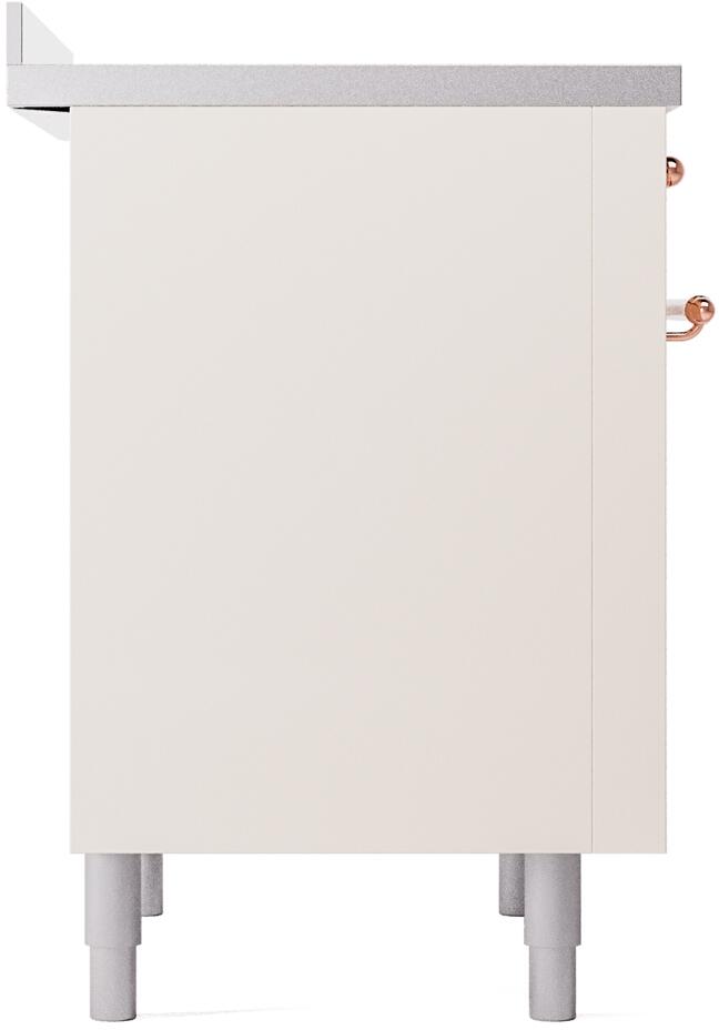 Ilve UPI366NMPAWP Nostalgie Ii 36 Inch Electric Freestanding Range In Antique White With Copper Trim