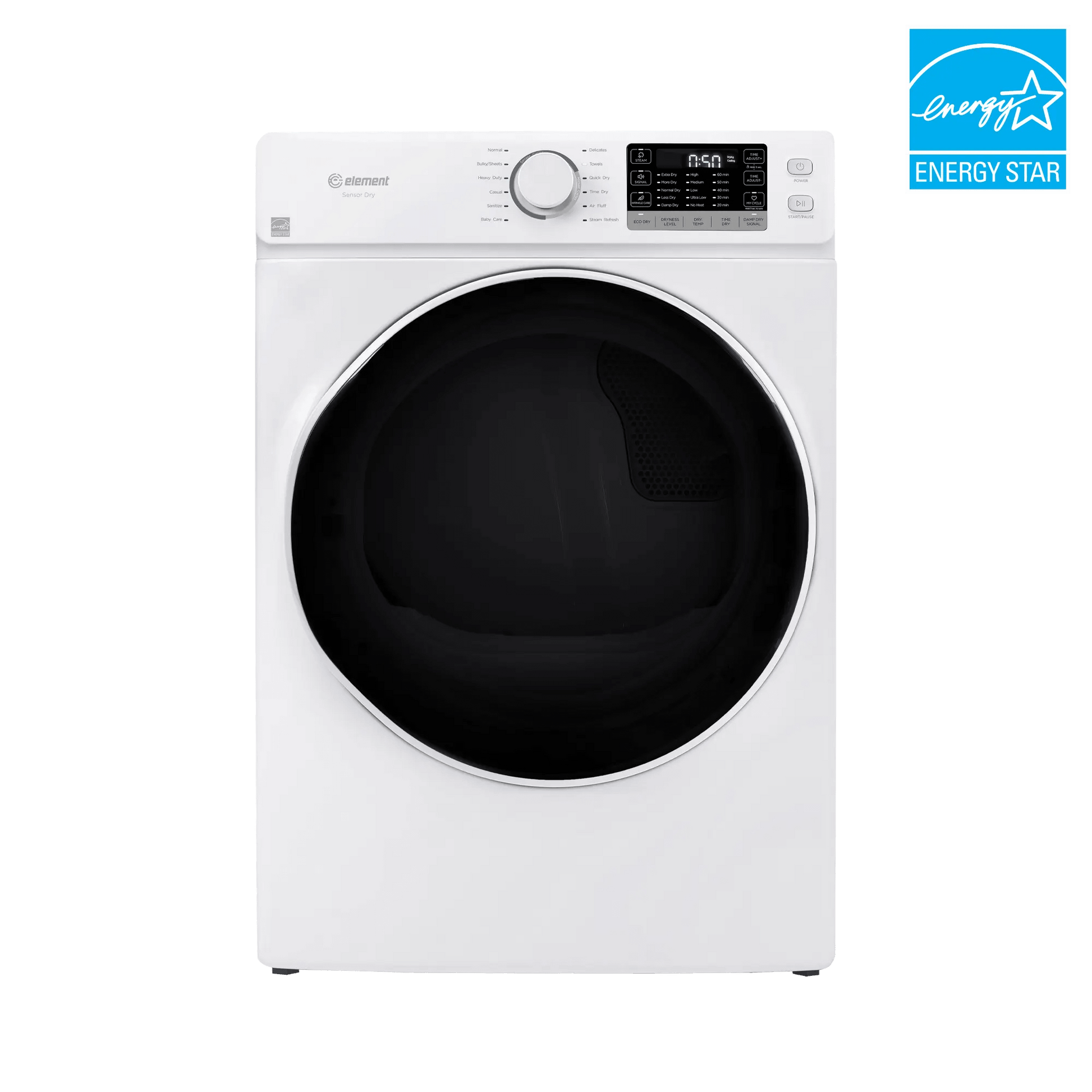 Element Appliance EFD8027EBW Element 8.0 Cu. Ft. Front Load Electric Dryer - White, Energy Star (Efd8027Ebw)