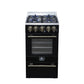 Forno FFSGS626520BLK Forno Lamazze 20 Inch Freestanding Gas Range In Black, Compact Design