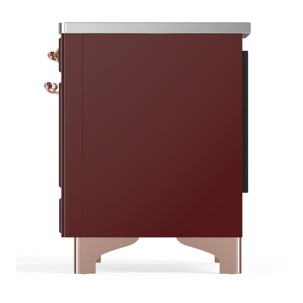 Ilve UMIB36NR3BUP Ilve Umib36Nr3Bup Majestic Iii 36 Inch Induction Range With 6 Elements, 3.5 Cu. Ft. Total Oven Capacity (Triple Glass Door, Burgundy, Copper)