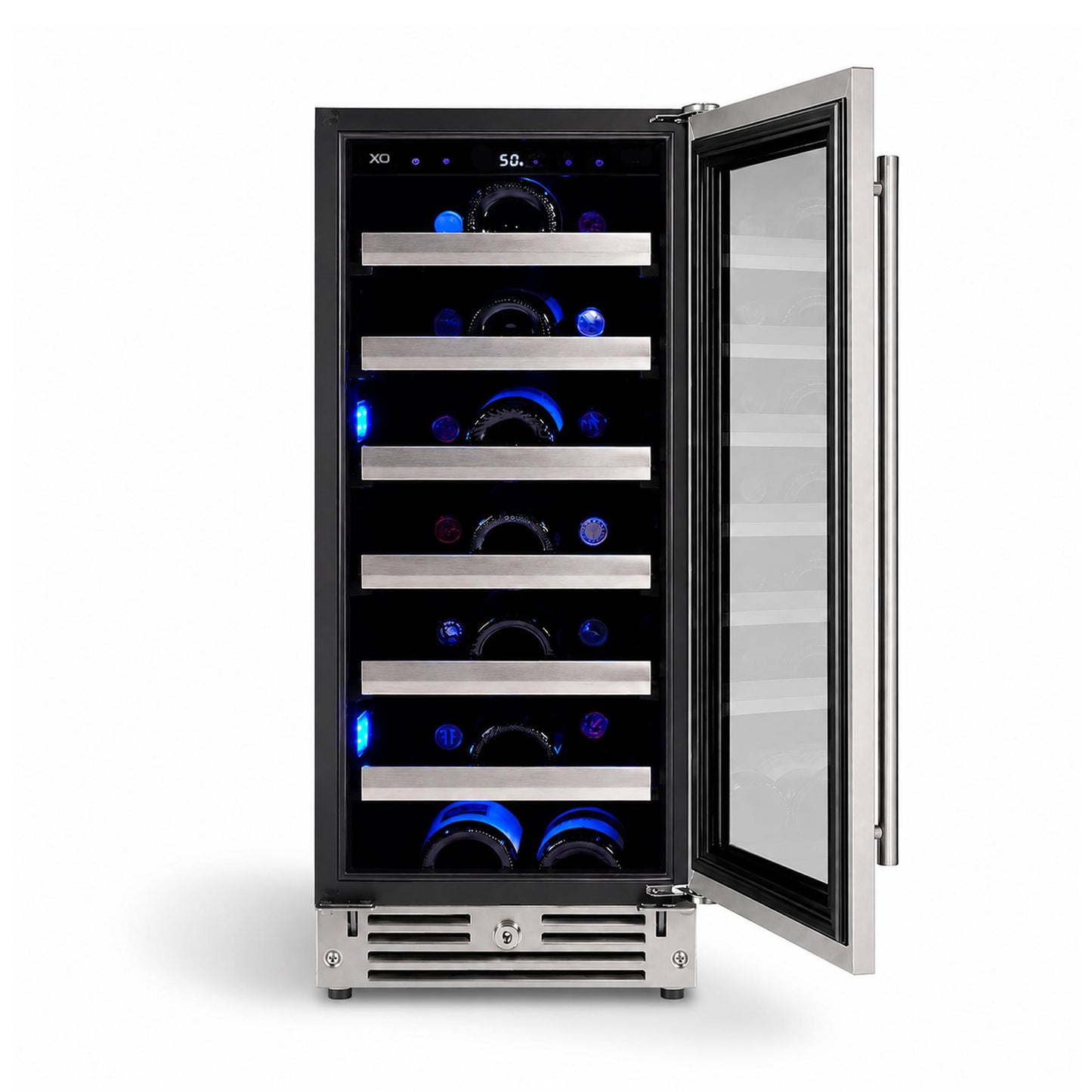 Xo Appliance XOU15WGSX 15" Wine Cooler, Stainless Steel Glass, Field Reversible Hinge