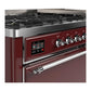 Ilve UM60FQNR3BUCLP Ilve Um60Fqnr3Buclp Majestic Iii 60 Inch Dual Fuel Range With 9 Burners And Griddle, Dual Function Burner Up To 25,000 Btu (Liquid Propane, Solid Door, Burgundy, Chrome)