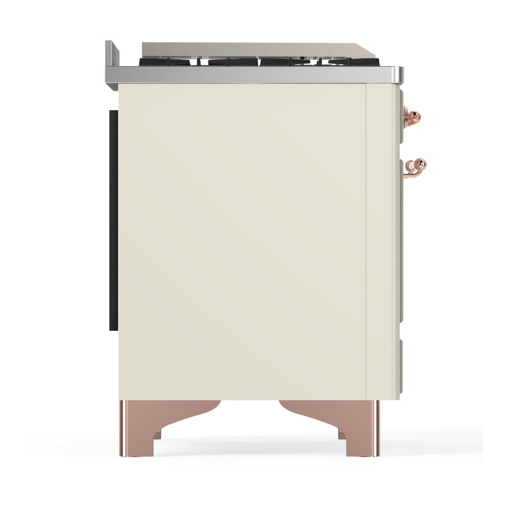 Ilve UM60FSNR3AWP Ilve Um60Fsnr3Awp Majestic Iii 60 Inch Dual Fuel Range With 7 Burners, Griddle And French Top, Dual Function Burner With Up To 25,000 Btu (Natural Gas, Triple Glass Door, Antique White, Copper)