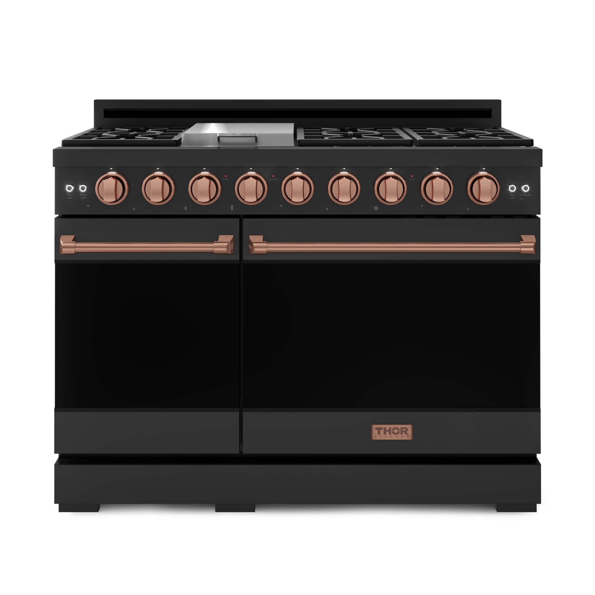 Thor Kitchen RSG48EBRSG 48 Inch Professional Gas Range With Tilt Panel Touch Control In Black/Rose Gold Gordon Ramsay Series - Rsg48Eb-Rsg