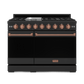 Thor Kitchen RSG48EBRSG 48 Inch Professional Gas Range With Tilt Panel Touch Control In Black/Rose Gold Gordon Ramsay Series - Rsg48Eb-Rsg