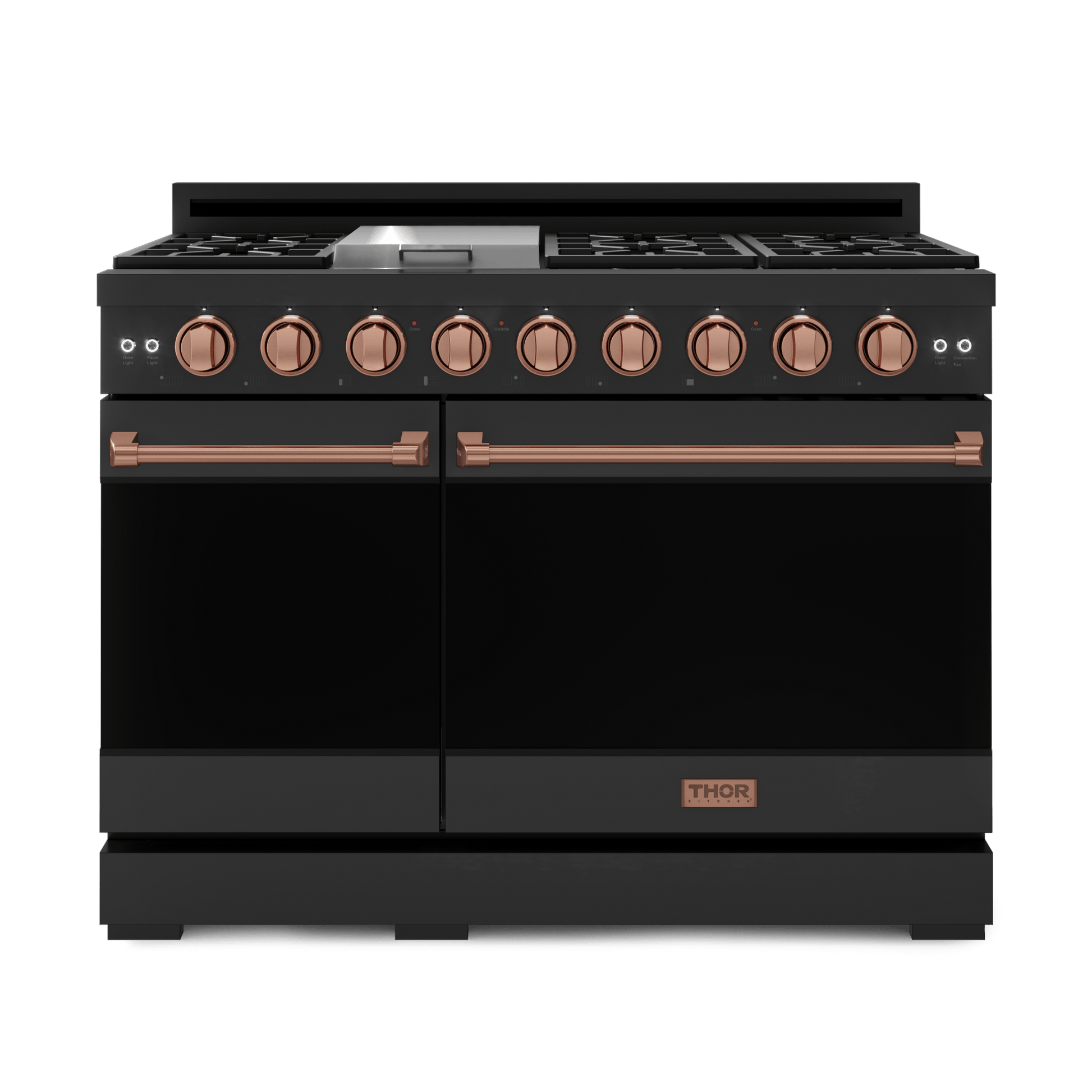 Thor Kitchen RSG48EBRSG 48 Inch Professional Gas Range With Tilt Panel Touch Control In Black/Rose Gold Gordon Ramsay Series - Rsg48Eb-Rsg