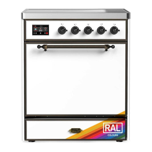 Ilve UMIB30QNR3RAB Ilve Umib30Qnr3Rab Majestic Iii 30 Inch Induction Range With 4 Elements, 4 Cu. Ft. Oven Capacity (Solid Door, Ral, Burnished)
