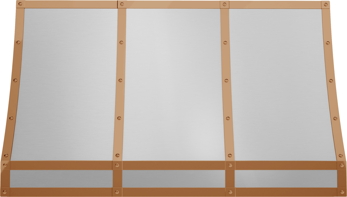 Zephyr BKFT48APC Forte Hood Banding Kit, 48In, Polished Copper Finish