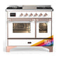 Ilve UMD40FNR3RAP Ilve Umd40Fnr3Rap Majestic Iii 40 Inch Dual Fuel Range With 6 Burners And Griddle, Dual Function Burner Up To 25,000 Btu (Natural Gas, Triple Glass Door, Ral, Copper)