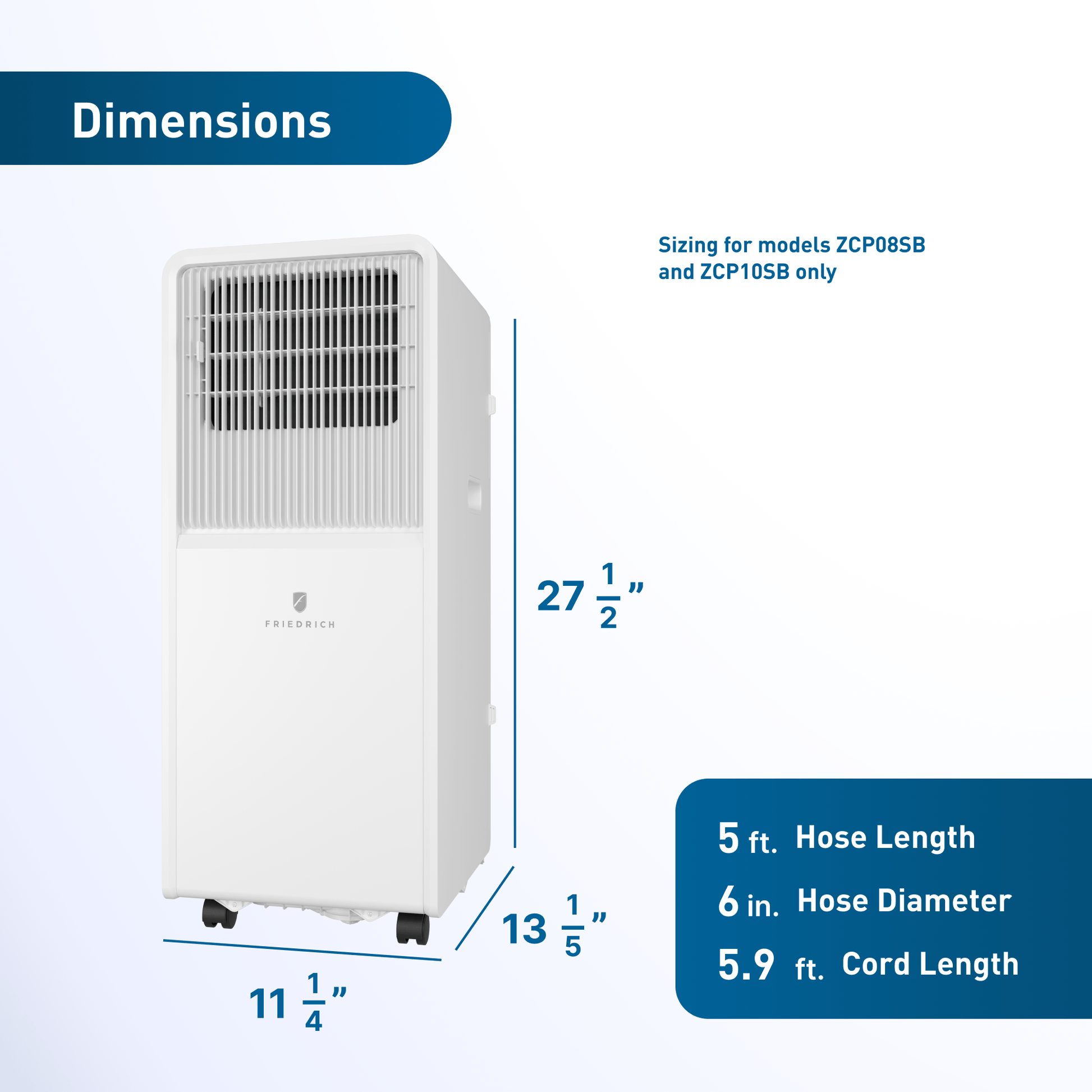 Friedrich ZCP10SB Friedrich Zoneaire Compact 10,000 Btu Single-Hose Smart Portable Air Conditioner