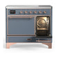 Ilve UMDIB40QNR3BGP Ilve Umdib40Qnr3Bgp Majestic Iii 40 Inch Induction Range With 6 Elements, 3.82 Cu. Ft. Total Oven Capacity (Solid Door, Blue Grey, Copper)