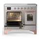 Ilve UMDIB40NR3SSP Ilve Umdib40Nr3Ssp Majestic Iii 40 Inch Induction Range With 6 Elements, 3.82 Cu. Ft. Total Oven Capacity (Triple Glass Door, Stainless Steel, Copper)