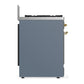 Ilve UM30QNR3BGGLP Ilve Um30Qnr3Bgglp Majestic Iii 30 Inch Dual Fuel Range With 5 Black Brass Burners, Dual Function Burner Up To 25,000 Btu (Liquid Propane, Solid Door, Blue Grey, Brass)