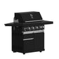 Forno FODKT2582BLK Forno All Aperto 62,600 Btu Bbq, 3 Stainless Steel Burners, Infrared Burners, Sink Module, Black Sintered Stone Countertops, Bar And Beverage Center