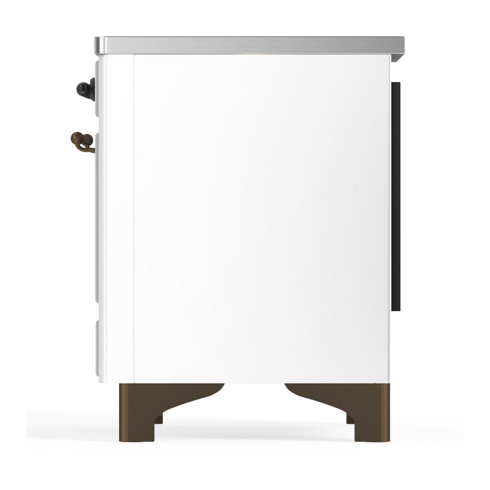 Ilve UMIB36QNR3WHB Ilve Umib36Qnr3Whb Majestic Iii 36 Inch Induction Range With 6 Elements, 3.5 Cu. Ft. Total Oven Capacity (Solid Door, White, Burnished)