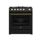 Forno FFSGS111630BLK Forno Leonardo Espresso 30-Inch Black Gas Range, 5 Burners, 39,500 Btu, 5 Cu.Ft Convection Oven