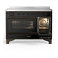 Ilve UMIB48NR3BKB Ilve Umib48Nr3Bkb Majestic Iii 48 Inch Induction Range With 6 Elements, 5.02 Cu. Ft. Total Oven Capacity (Triple Glass Door, Glossy Black, Burnished)