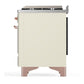 Ilve UM36FQNR3AWP Ilve Um36Fqnr3Awp Majestic Iii 36 Inch Dual Fuel Range With 6 Black Brass Burners And Griddle, Dual Function Burner Up To 25,000 Btu (Solid Door, Antique White, Copper, Natural Gas)