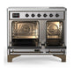 Ilve UMDIB40NR3SSB Ilve Umdib40Nr3Ssb Majestic Iii 40 Inch Induction Range With 6 Elements, 3.82 Cu. Ft. Total Oven Capacity (Triple Glass Door, Stainless Steel, Burnished)