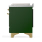 Ilve UM48FSNR3EGGLP Ilve Um48Fsnr3Egglp Majestic Iii 48 Inch Dual Fuel Range With 5 Black Brass Burners, Griddle And French Top, Dual Function Burner Up To 25,000 Btu (Liquid Propane, Triple Glass Door, Emerald Green, Brass)