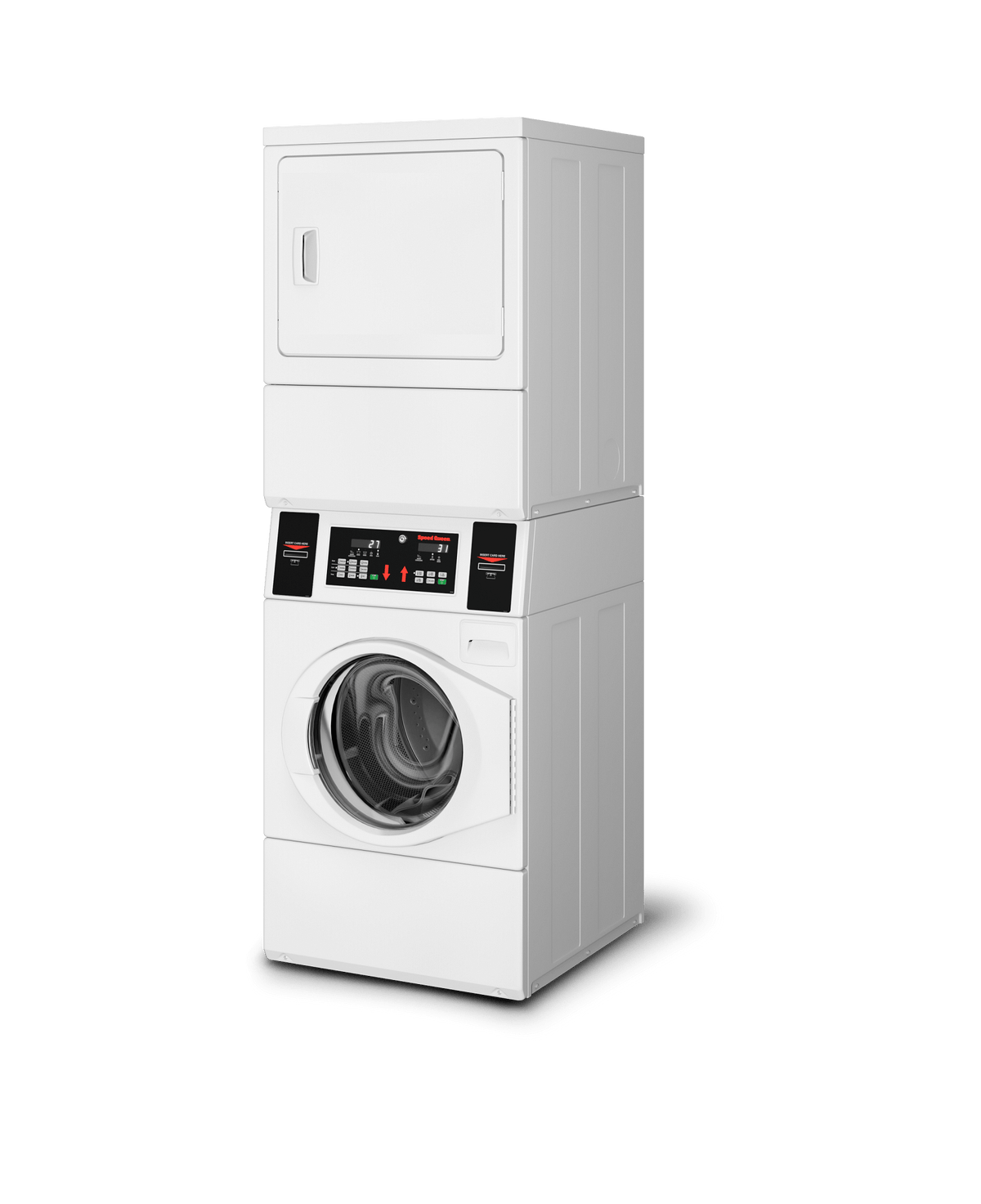 Speed Queen STENYASP178TW01 Commercial Prep For Card Electric Stack Washer Dryer